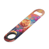 Floral Abstract Art Orange Red Blue Flowers (Dos Angle)