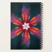 Floral Abstract Art Orange Red Blue Flowers (Dos)