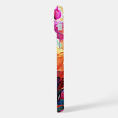 Floral Abstract Art Orange Red Blue Flowers (Côté gauche)