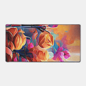 Floral Abstract Art Orange Red Blue Flowers (Recto)