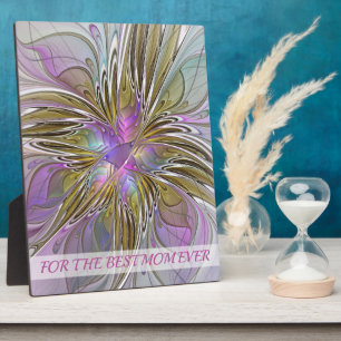 Floral Abstract fractal met roze en gouden beste m Fotoplaat