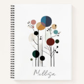 Floral abstract geometrical pattern notebook notitieboek (Voorkant)