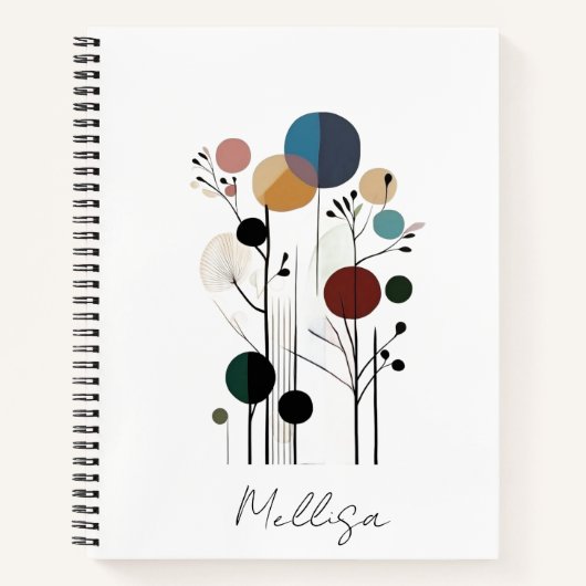 Floral abstract geometrical pattern notebook notitieboek (Voorkant)