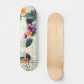 Floral Abstract Grid Schaats Deck Skateboard (Voorkant)