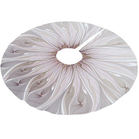 Floral, Abstract moderne pasteelbloem fractal art Kerstboom Rok (Gekanteld)