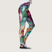 Floral Abstract Paint Pattern – Artistic Modern  Leggings (Rechts)