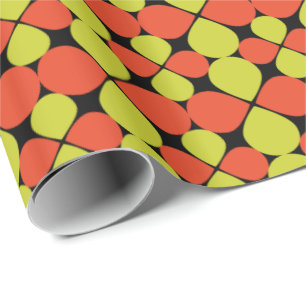 Floral Abstract Retro Patroon Cadeaupapier