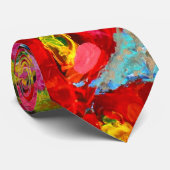 Floral Abstract Stropdas (Opgerold)