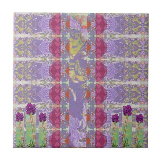 Floral Abstract Tegeltje (Voorkant)