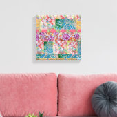 Floral Abstract uitgerekt canvas Afdruk (Insitu (Woonkamer))