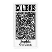 Floral Abstracte Ex Libris Etiket (Voorkant)