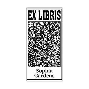 Floral Abstracte Ex Libris Rubberstempel