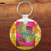 Floral Abstracte kunst Sleutelhanger (Voorkant)