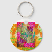 Floral Abstracte kunst Sleutelhanger (Achterkant)