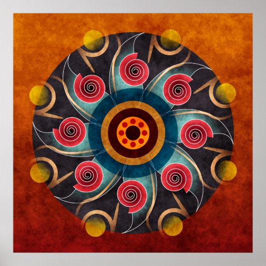 Floral Abstracte Vector Art Print (Voorkant)