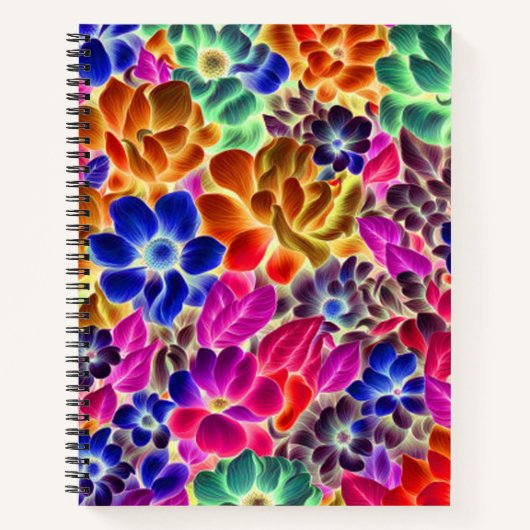 Floral Abstrait coloré #887 - Carnet Spiral (Devant)