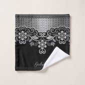 Floral Abstrait métallique (Gant de toilette)