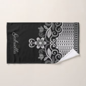 Floral Abstrait métallique (Serviette à main)