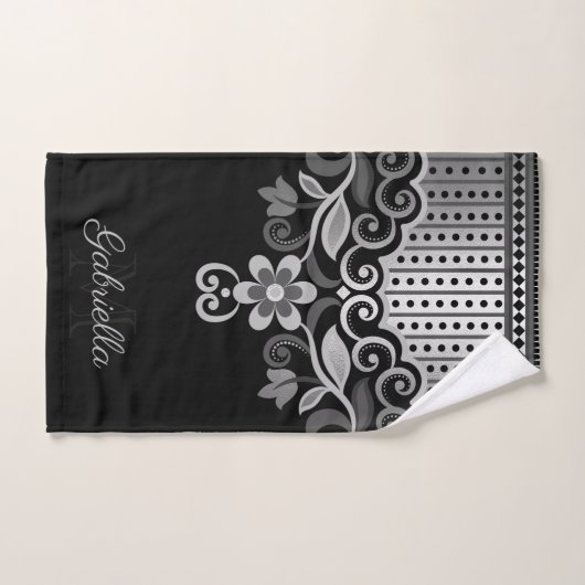 Floral Abstrait métallique (Serviette à main)