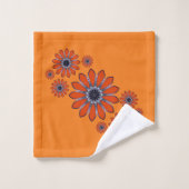 Floral Abstrait orange (Gant de toilette)