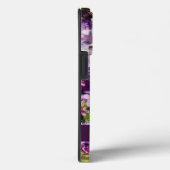 Floral Abstrait pourpre avec coque iphone de nom (Verso / Droite)