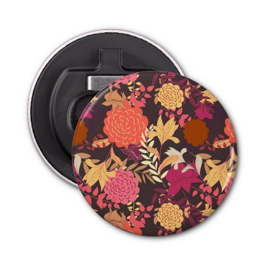 Floral achtergrond 2 button flesopener (Voorkant)