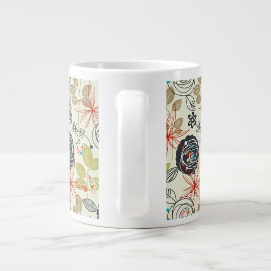 Floral achtergrond 2 extra grote mok (Achterkant)