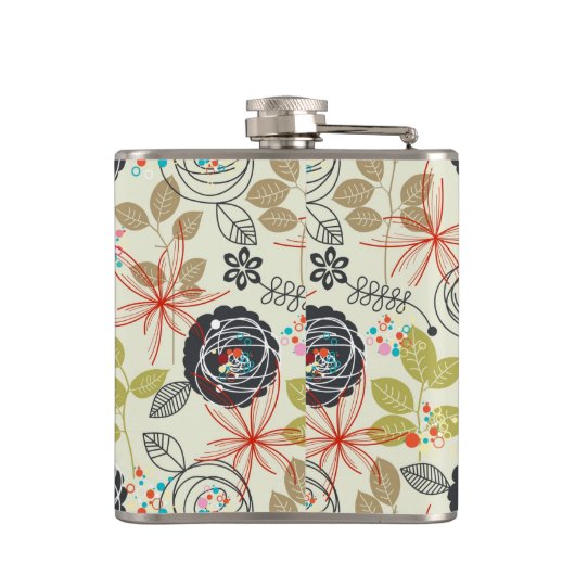 Floral achtergrond 2 heupfles (Achterkant)