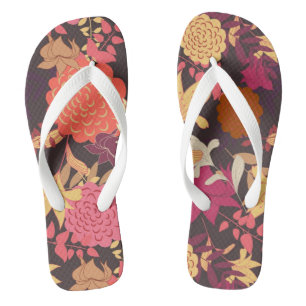 Floral achtergrond 2 teenslippers