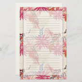 Floral achtergrond 3 briefpapier (Voorkant / Achterkant)