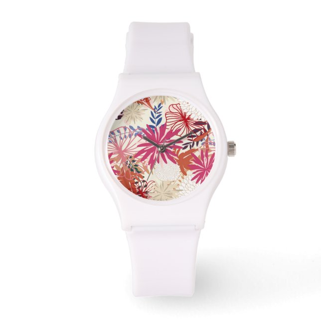 Floral achtergrond 3 horloge (Voorkant)