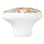 Floral achtergrond 3 keramische knop (Zijkant)