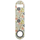 Floral achtergrond 3 speed flessenopener (Achterkant)