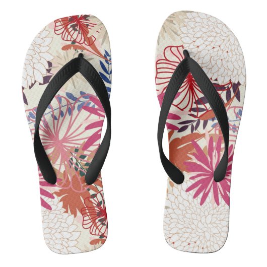 Floral achtergrond 3 teenslippers (Voetbed)