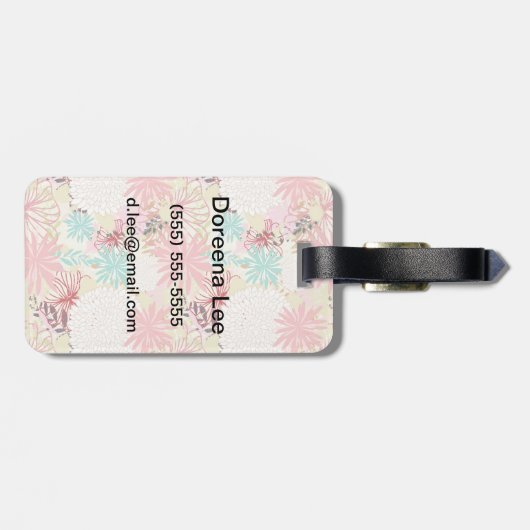 Floral achtergrond 4 bagagelabel (Achterkant horizontaal)