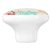 Floral achtergrond 4 keramische knop (Zijkant)
