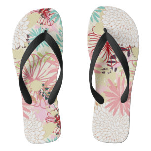 Floral achtergrond 4 teenslippers