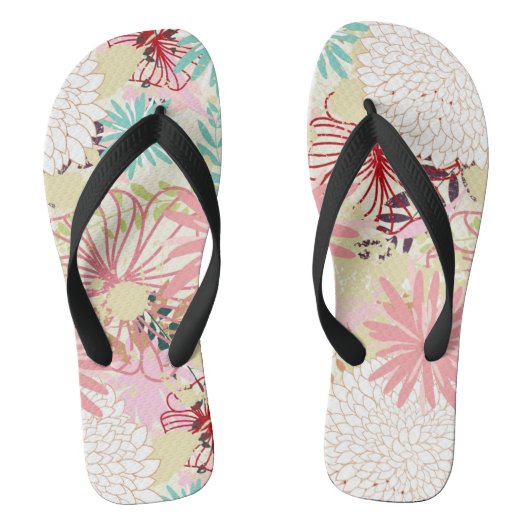Floral achtergrond 4 teenslippers (Voetbed)