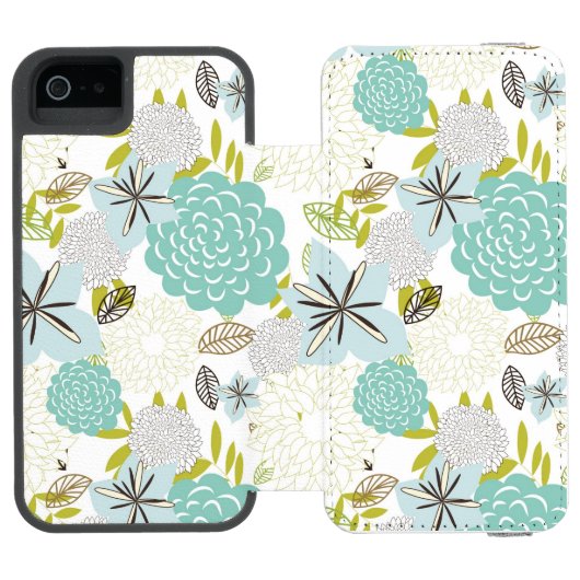 Floral achtergrond 5 incipio iPhone portemonnee hoesje (Agenda Open)