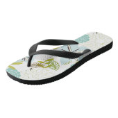 Floral achtergrond 5 teenslippers (Schuin)