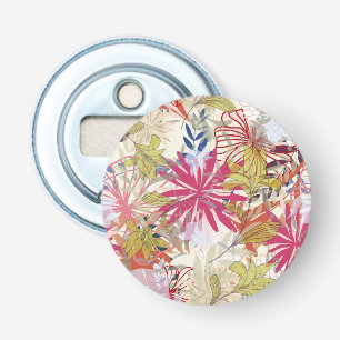 Floral achtergrond 6 button flesopener