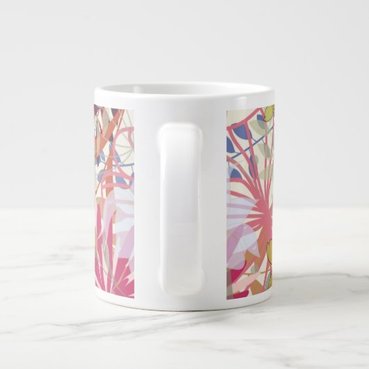 Floral achtergrond 6 extra grote mok (Achterkant)