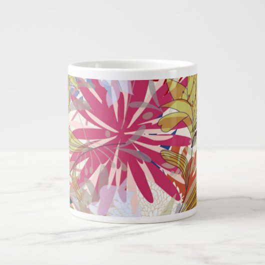 Floral achtergrond 6 extra grote mok (Voorkant)