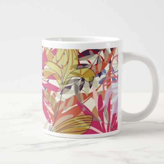 Floral achtergrond 6 extra grote mok (Rechts)