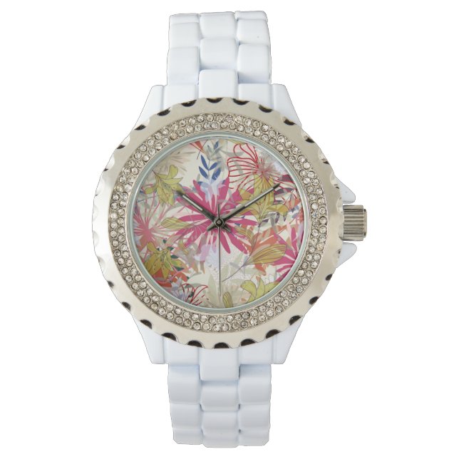 Floral achtergrond 6 horloge (Voorkant)