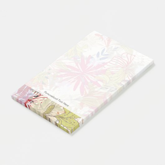 Floral achtergrond 6 post-it® notes (Schuin)