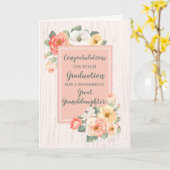 Floral achterkleindochter Afstuderen Kaart (Gele Bloem)