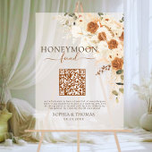 Floral Acrylique Honeymoon Fund QR Code Mariage