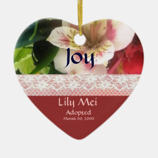 Floral Adoption Announcement Keepslag Keramisch Ornament