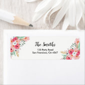 Floral Adresse de retour Étiquette Aquarelle Jardi (En situation)